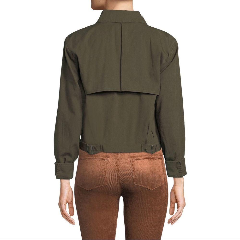 PAIGE Aubree Cropped ZIP-Front Green Jacket L NWT - Picture 3 of 11